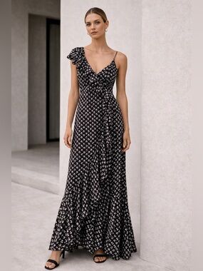 knee length dresses for ladies JILL JILL STUART Dress Black Long Size 4 SKU 000375-4 – Designers On A Dime main image 1